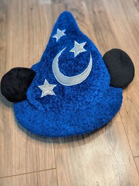 Disney Blue Sorcerer Mickey Hat with Silver Moon & Stars